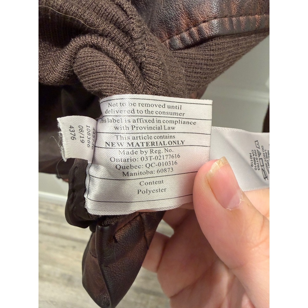 Maurices Womens Moto Jacket Faux Leather Distressed Brown Large - Picture 4 of 11